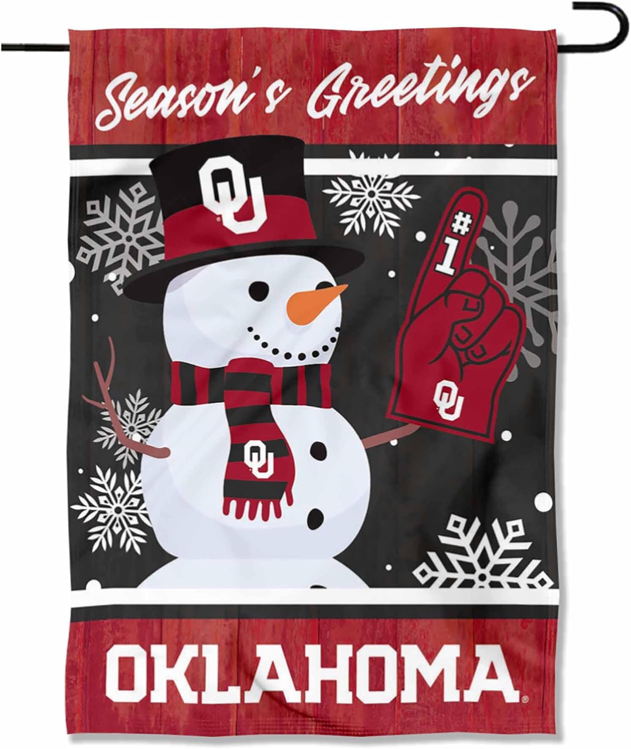 Oklahoma Sooners Holiday Winter Snow Garden Banner Flag