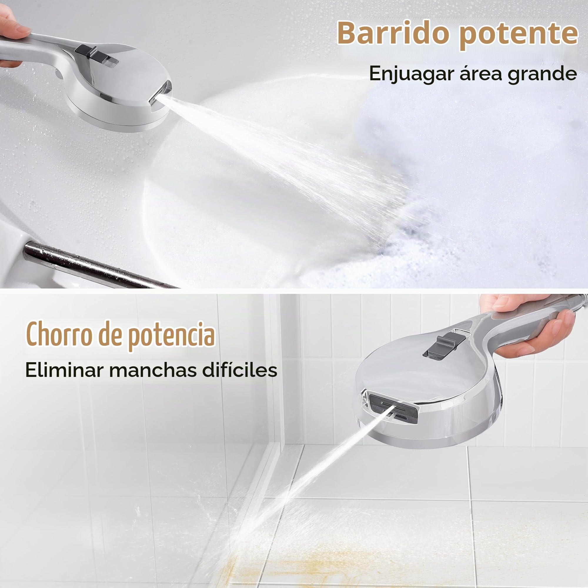 KES Barra de ducha con alcachofa, barra 78 cm
