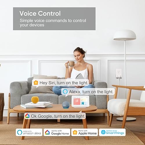 Miniatura 2 de Onvis Matter Over Thread Smart Plug, Mini tomacorriente inteligente, funciona con Apple Home, Alexa y Google Home, 15A1800W (paquete de 4)