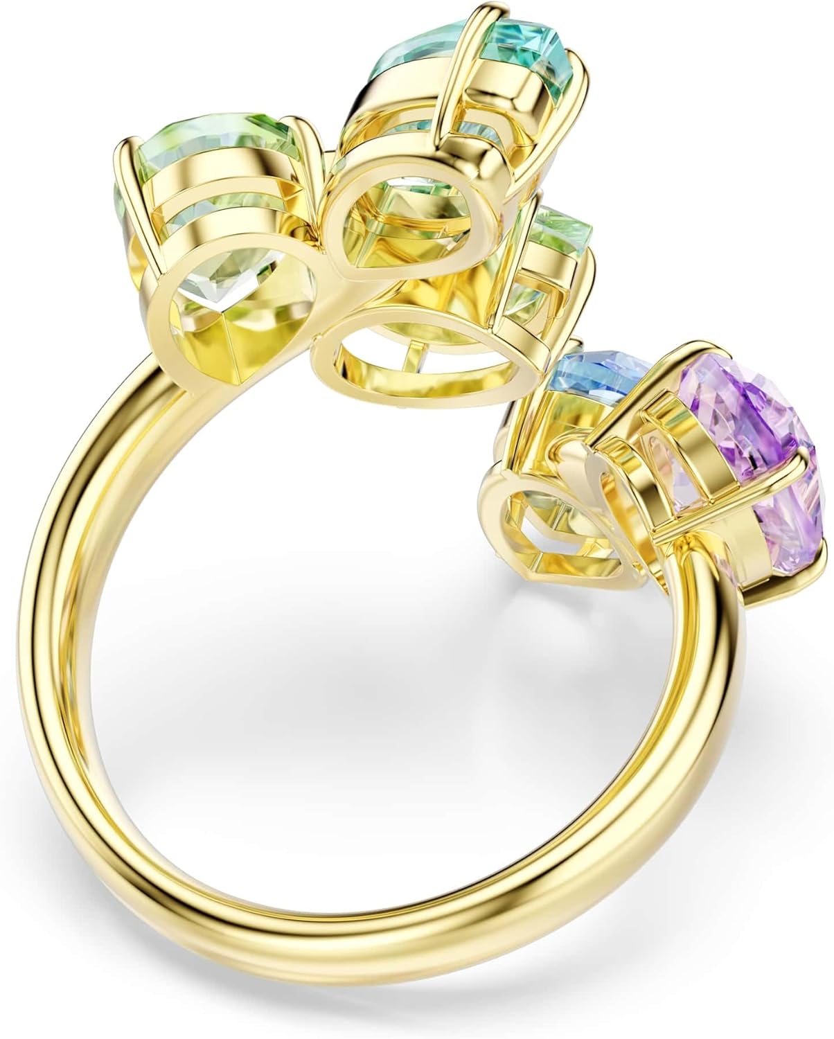 Swarovski Gema motif ring, Mixed cuts, Multicolored, Gold-tone plated