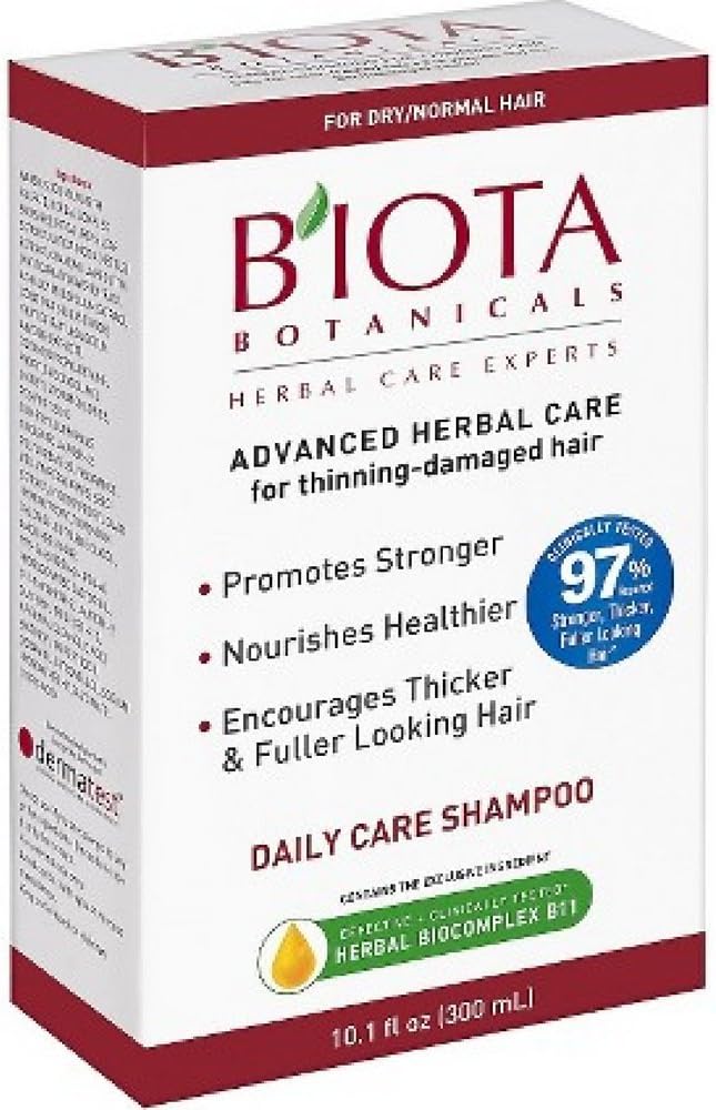 B'IOTA Botanicals Herbal Care Experts Daily Care Shampoo For Normal/Dry Thinning Hair 10.1 oz