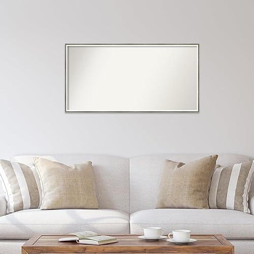 Miniatura 5 de Amanti Art Silver Bathroom Mirror for Over Sink, 22x43 Custom Made Lucie Silver White Rectangle Vanity Mirror, Oversize Modern Wood Frame, Hangs