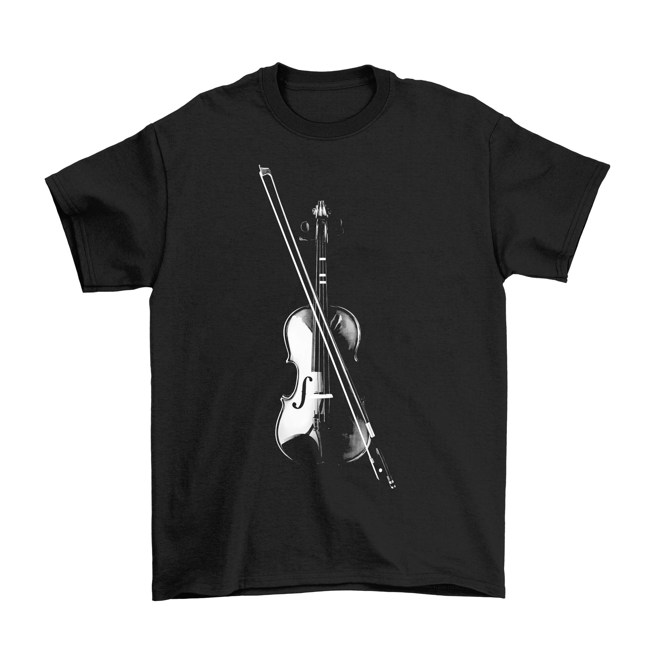 Jonny Cotton Men's Black Violin Violinist, Or Wo Musical Instrut T-Shirt, Made From