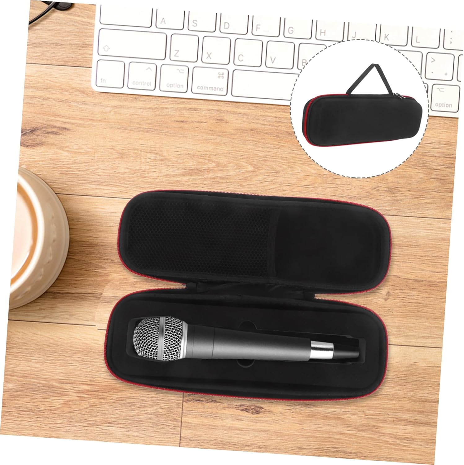 Milisten 4pcs Portable Microphone Storage Case with Zipper Shockproof Handheld Mic Bag for Travel Protects Against Scratches and Drops Durable Design for Outdoor Use