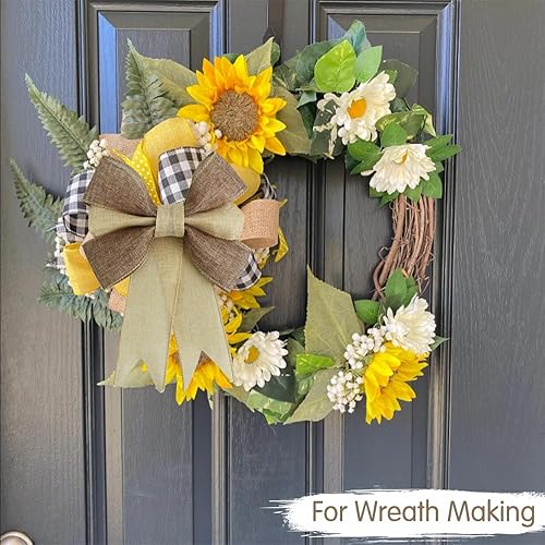 Miniatura 5 de TONIFUL Cinta de arpillera con alambre, cintas de arpillera sintética de 2.5 pulgadas, cinta de arpillera de yute para Navidad, decoración del