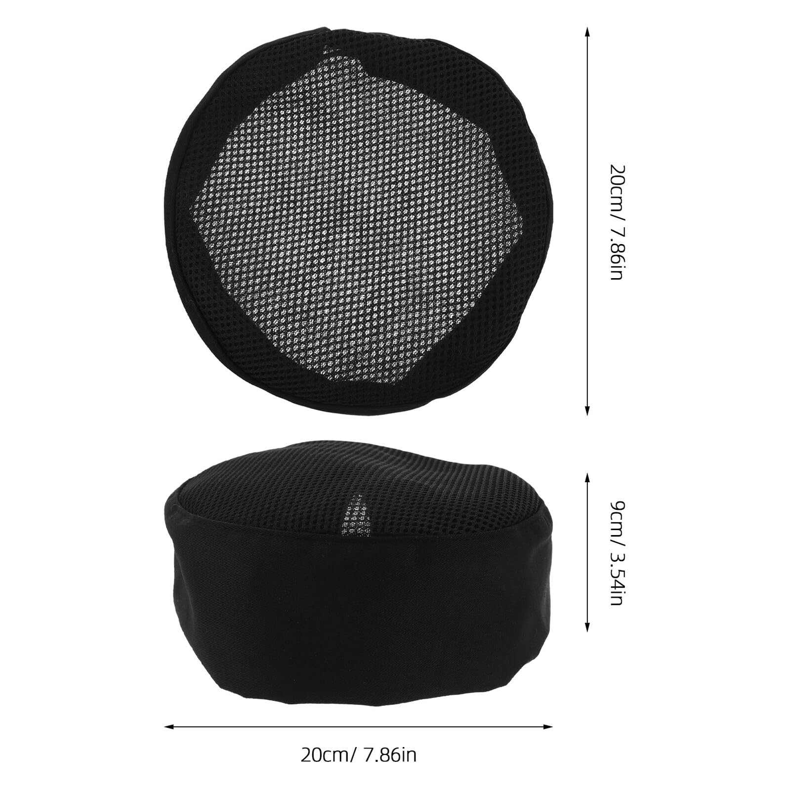 COLLBATH 4 Piezas Gorra de Chef Sombrero de Cocina Gorro de Cocinero redecillas para el Cabello Gorro de Pelo Black