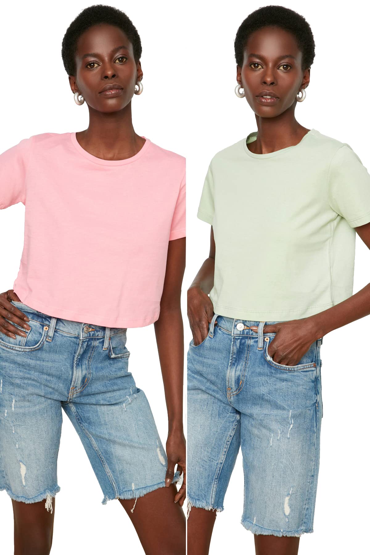 Trendyol Woman Basics Regular fit Basic Crew Neck Knit T-Shirt