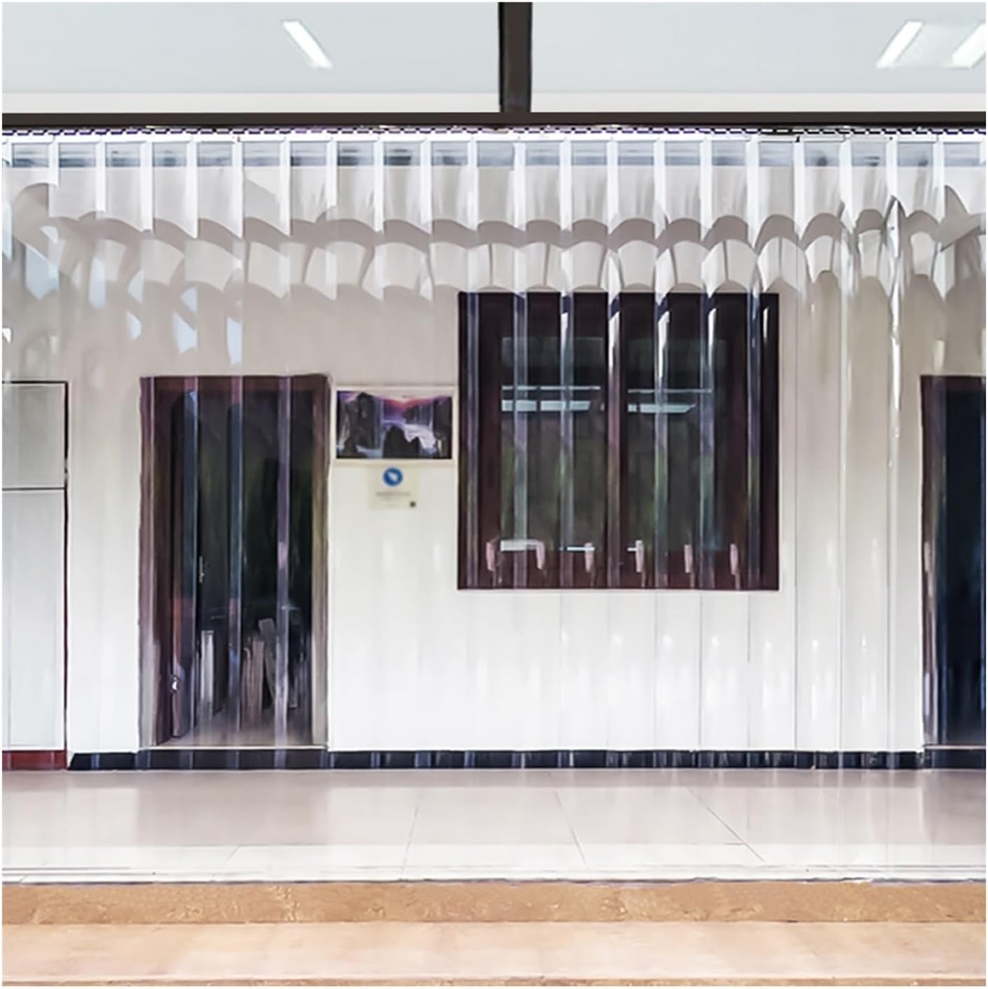 Rideau de porte en verre souple PVC transparent 0.75x2m épaisseur 2.1mm