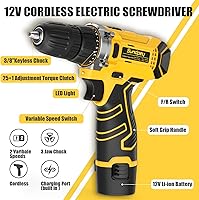 Vista 3 de Sundpey Kit de herramientas para el hogar con taladro – Juego de herramientas de reparación general básica para el hogar con taladro eléctrico