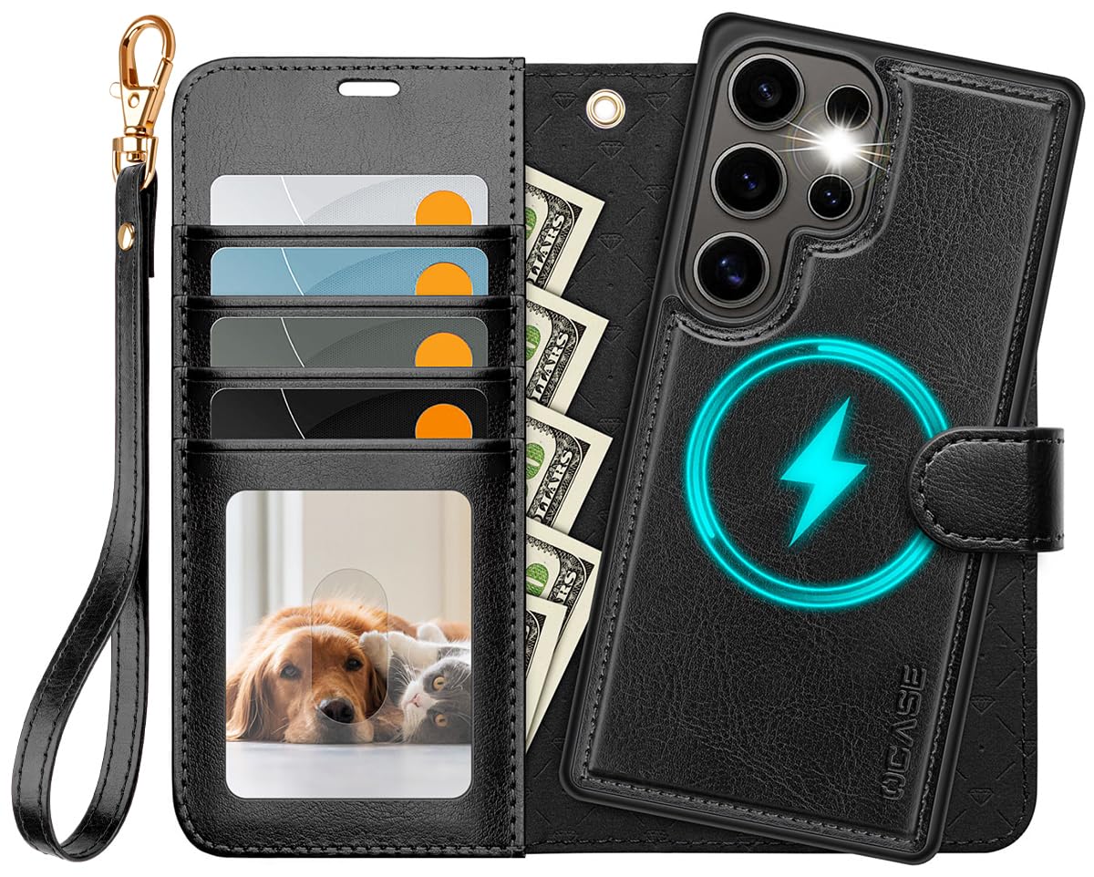 OCASE for Samsung Galaxy S25 Ultra Detachable Wallet Case with Card Holder, [2 in 1] PU Leather Flip Folio Case with RFID Blocking Stand Wrist Strap
