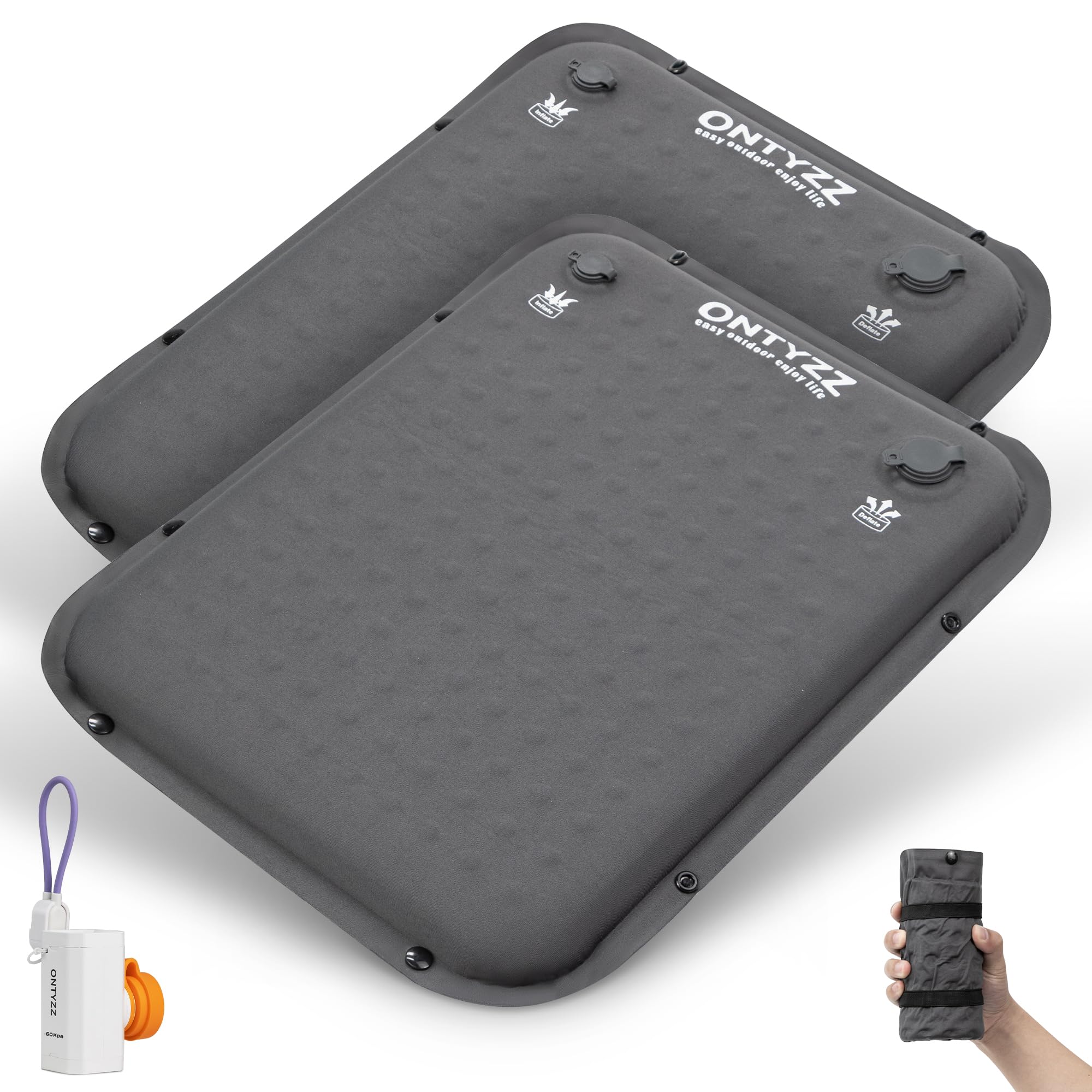ONTYZZ Cojín de Asiento Autoinflable 41 x 33 x 4 cm Cojín Asiento para Acampada Actividades Aire Libre Cojín Inflable Plegable para Senderismo Picnics.