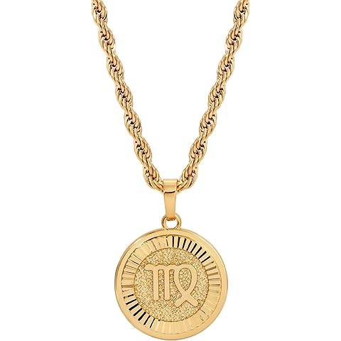 CHRISTIN MARIE STUDIO 18k Gold Plated Zodiac Necklace & Pendant - Gold Necklace for Women & Men, Tarnish & Water Resistant, Birthday Gifts for Women & Men