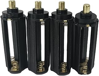 BeeSpring Battery Holder Cylindrical Storage Case Adapter 3 x AAA Batteries Adapter Tube for Handheld Flashlight Torch, Black-4Pcs