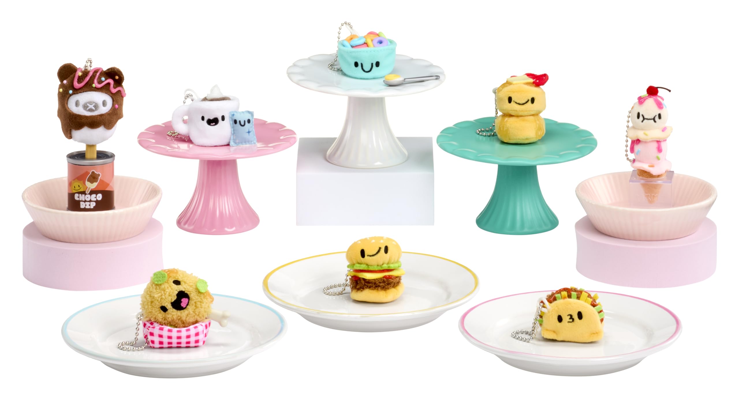 MGA’s Miniverse Make It Mini Plush – Zestaw do samodzielnego wykonania pluszowych zabawek o tematyce kulinarnej z klejem samoutwardzalnym i breloczkiem, 8 figurek kolekcjonerskich, dla dzieci od 8 lat