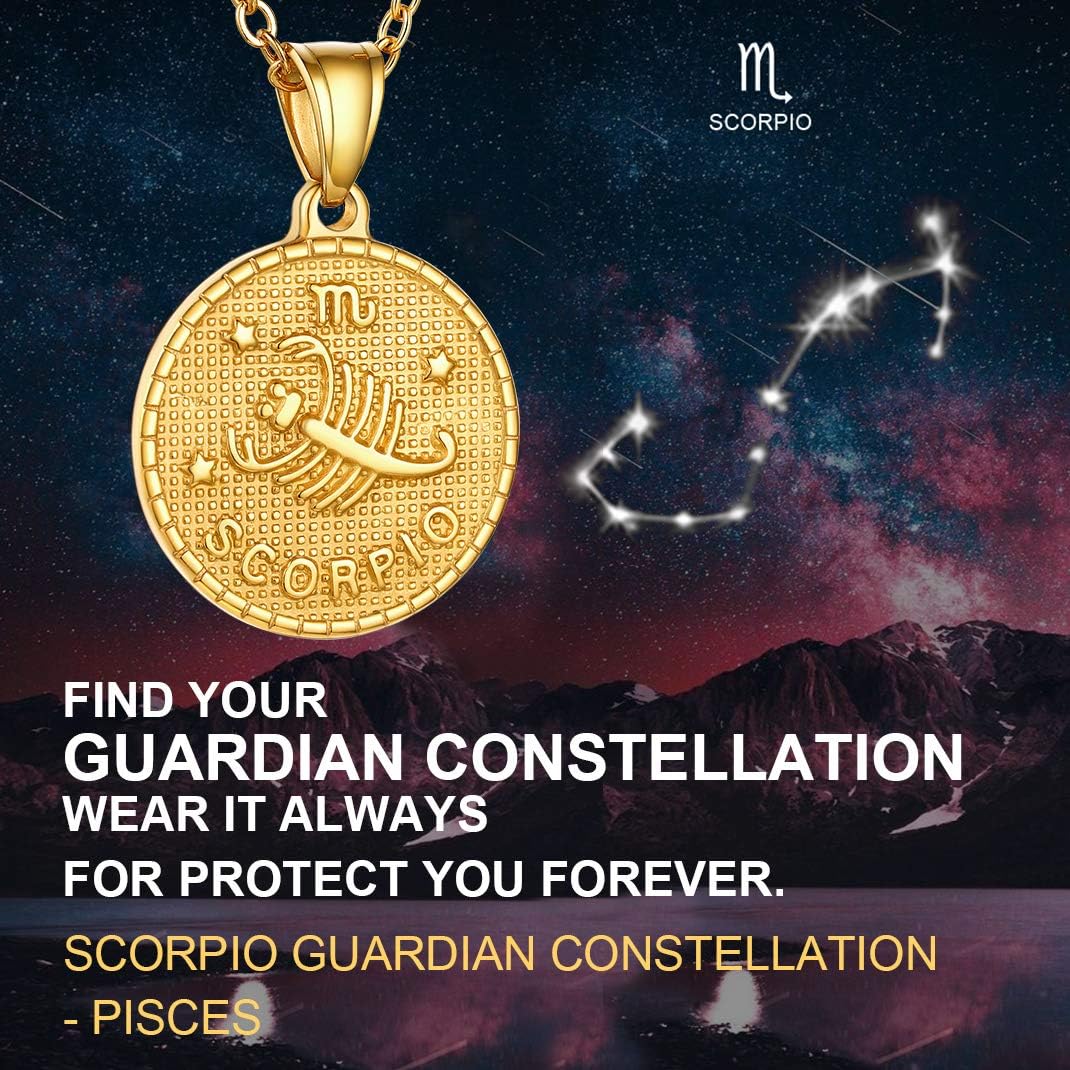 GOLDCHIC JEWELRY Gold Zodiac Necklace for Women Men, Constellation Coin Horoscope Astrology Pendant Necklaces Lucky Jewelry - Image 3