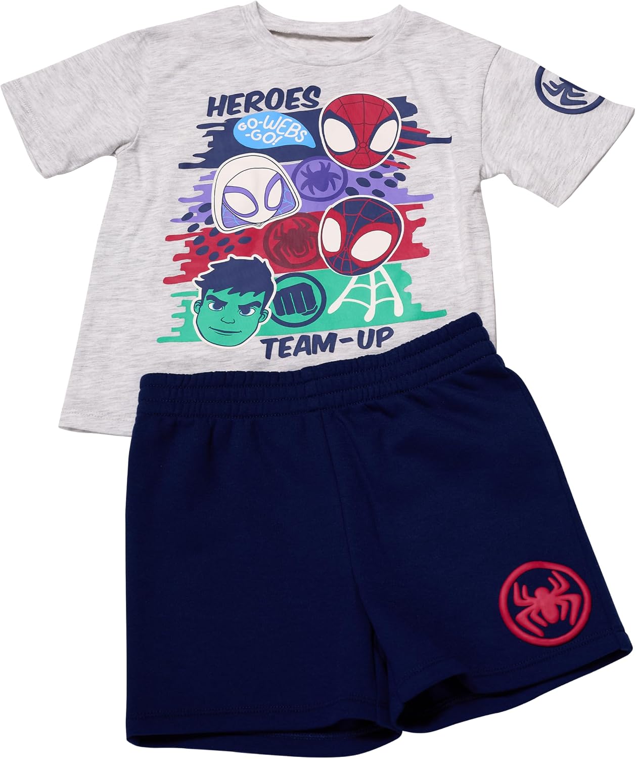 Marvel boys Spiderman Crew Neck Short Set