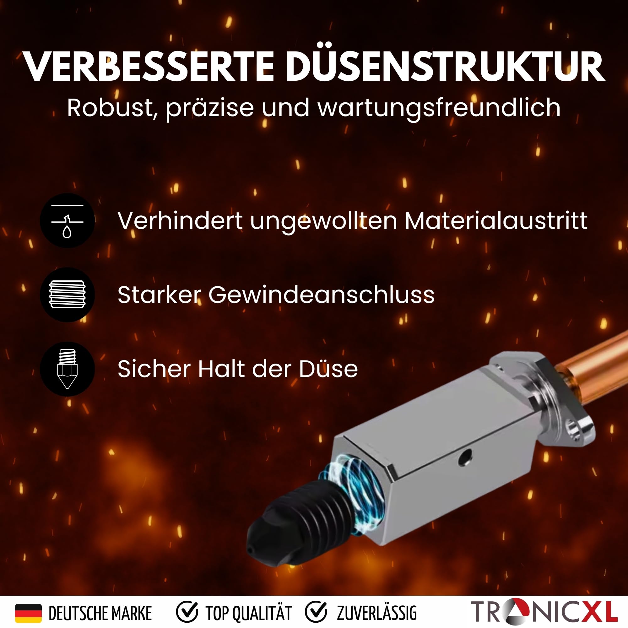 TronicXL Zestaw do drukarki 3D Bambu Lab P1P, P1S, X1, X1C, X1E, przekładnia ekstruder + zestaw Hotend 3.0 + 2 x dysza 0,4 mm, blok grzewczy do bambusa, akcesoria do druku 3D, część zamienna