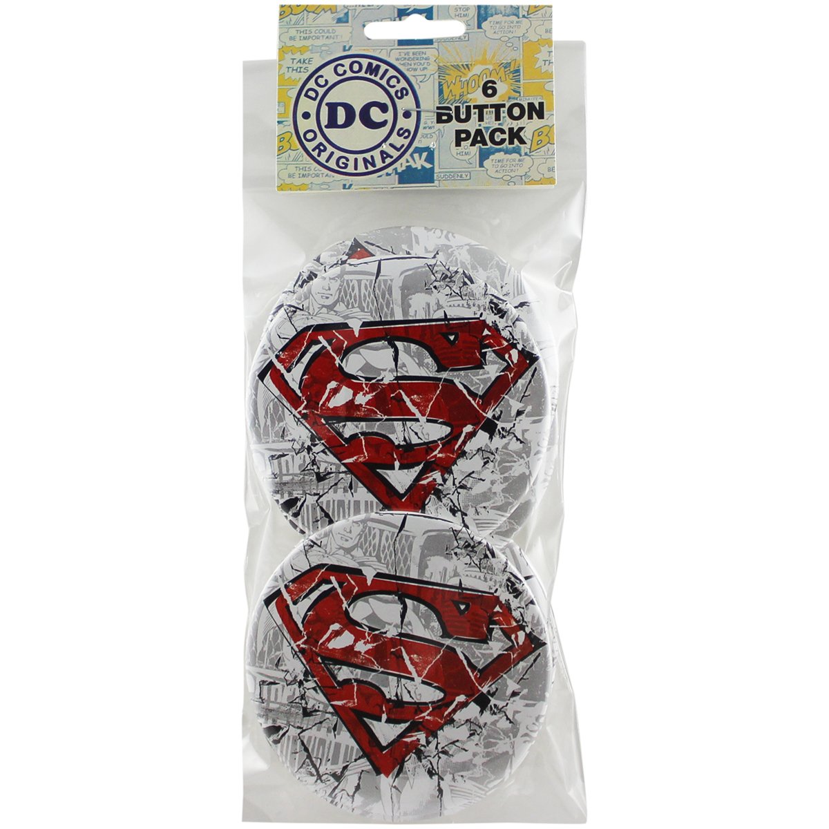 Grand bouton en métal de 7,6 cm Superman fissuré : une finition premium