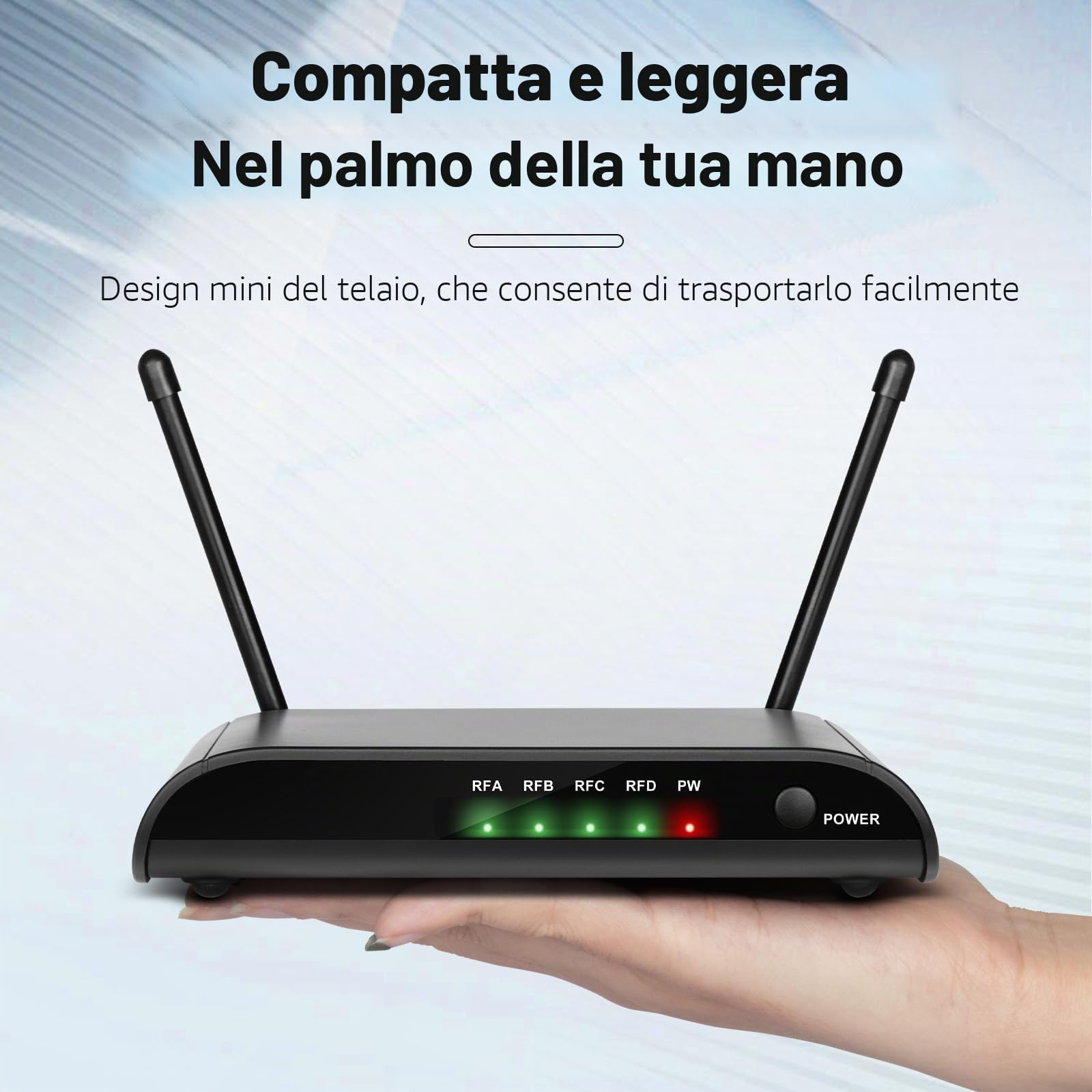 Microfoni wireless per karaoke Depusheng R4-Pro, sistema professionale a 4 canali con microfono palmare, microfono dinamico in metallo per karaoke, chiesa, karaoke a casa, riunioni, feste