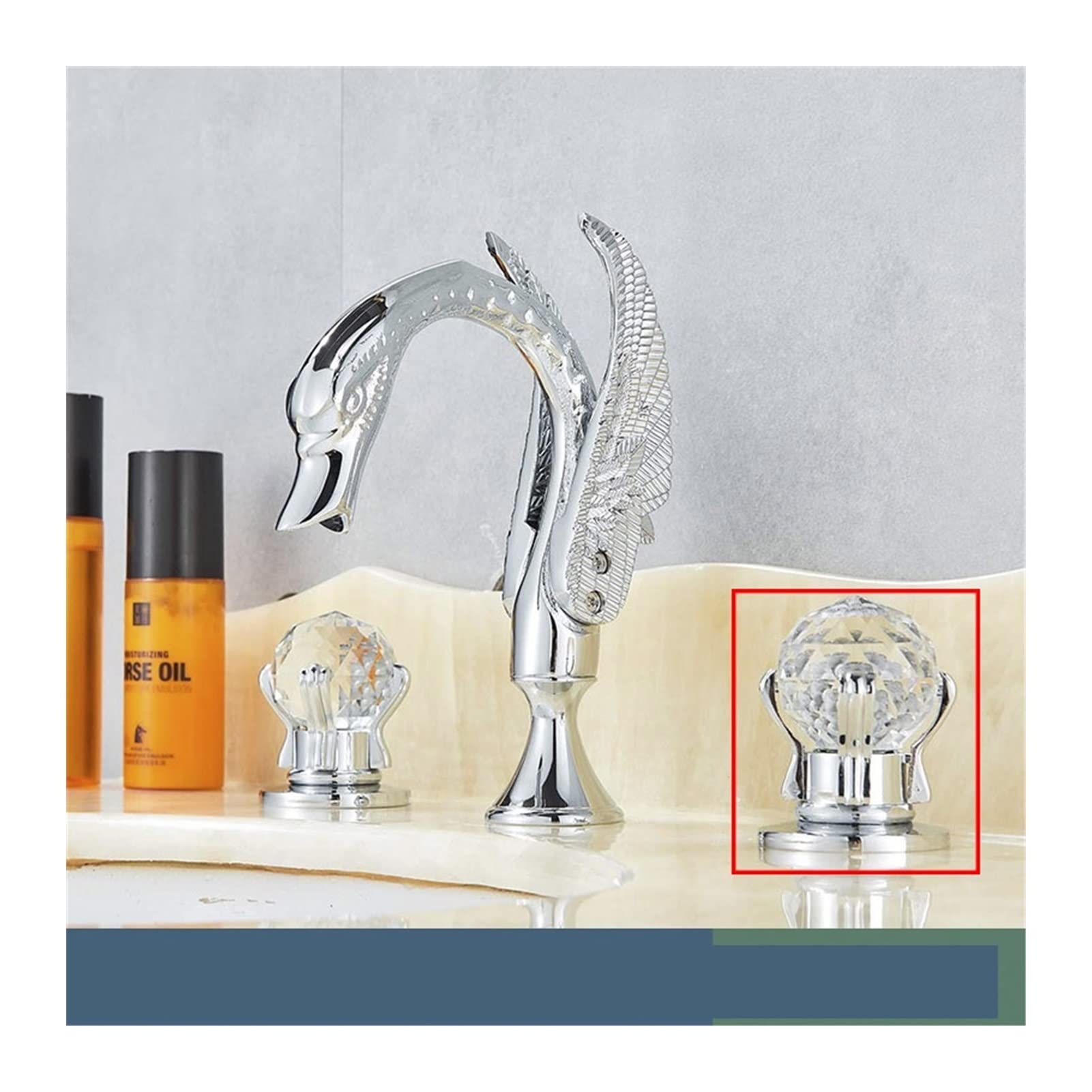 Mitigeur baignoire cygne or pour remplacer un robinet terne par une pièce chic en cristal