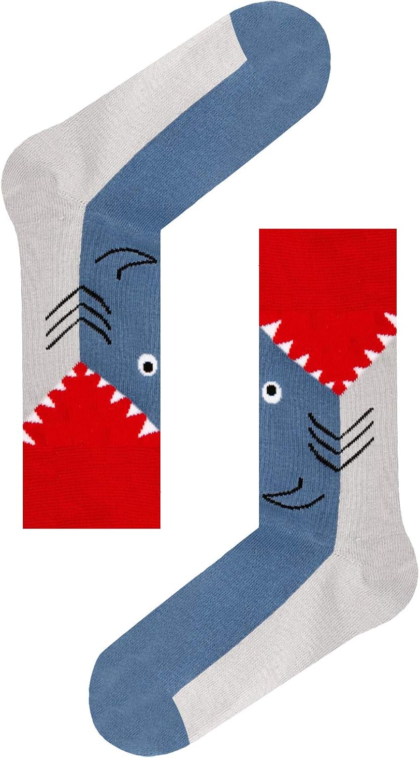 HAPPYPOP Boys Socks Novelty Crazy Shark Socks Space Socks Food Dinosaur Sloth Animals Socks for Kids Gift Box 4-10 Years : Clothing, Shoes & Jewelry