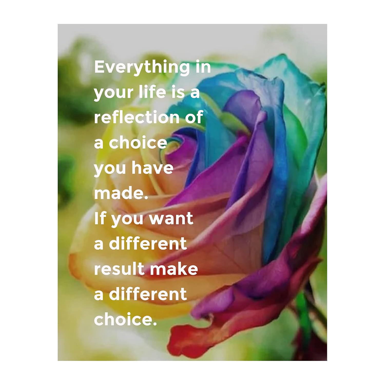 Reflect &amp; Choose- Inspirational Wall Art Print, This Floral Typographic Wall Art Decor Print Makes Ideal Wall Art Decor For Living Room Decor,