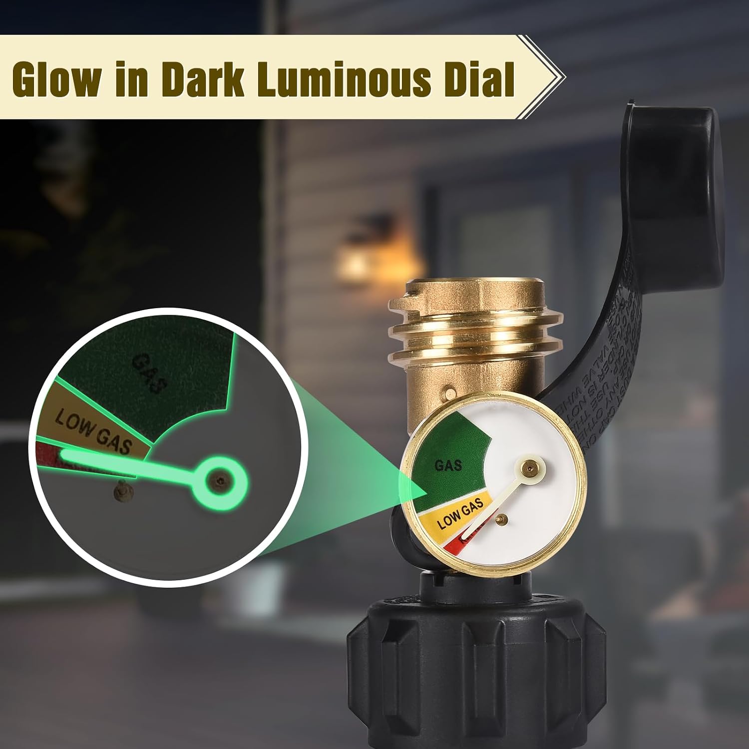 Champs Propane Tank Gauge Level Indicator Leak Detector Propane Gas Gauge Pressure Meter for RV Camper QCC1 Type1 Cylinder BBQ Gas Grill Heater
