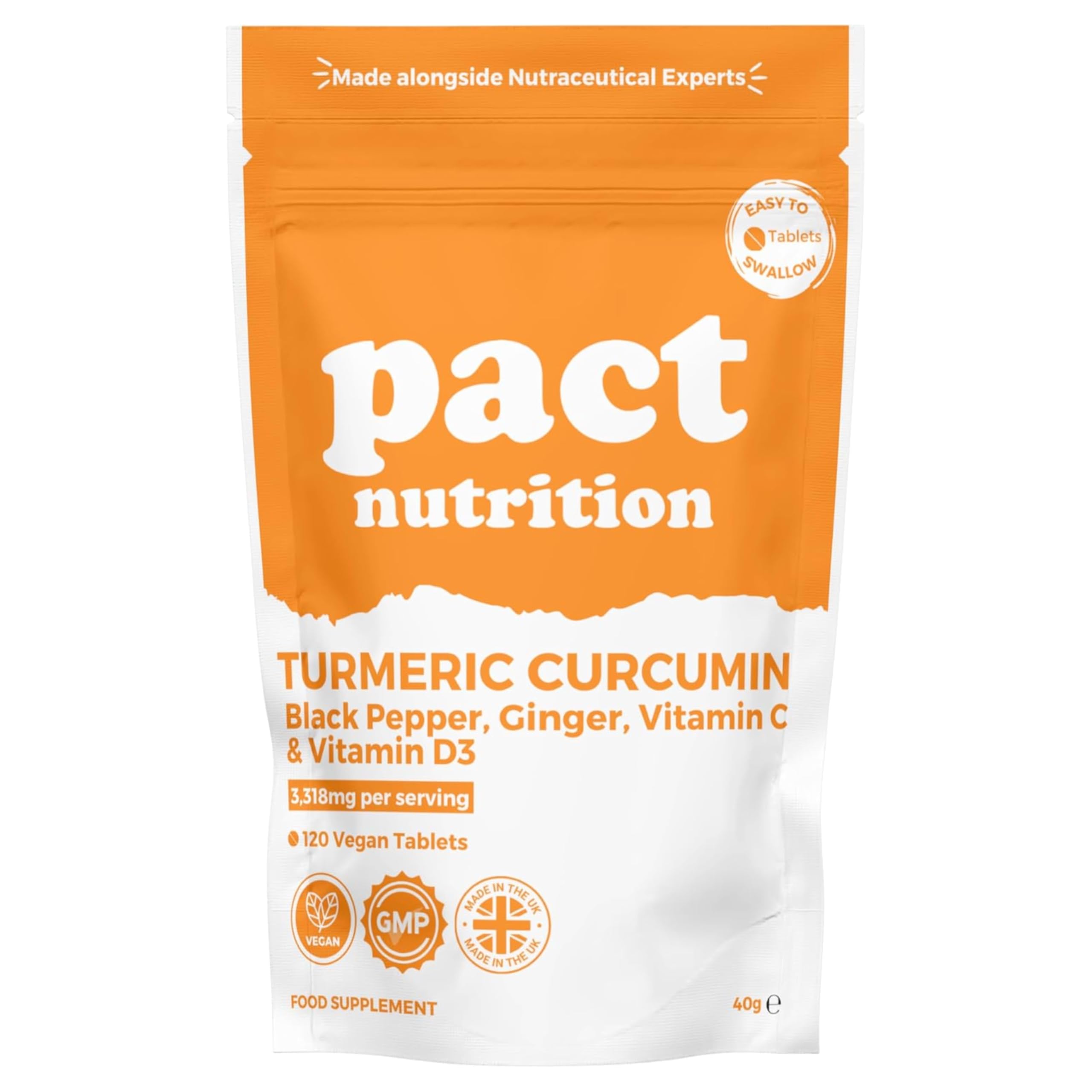 Turmeric Tablets 3200mg with Black Pepper – 120 High Strength Curcumin Supplements – 3200mg per Serving (2 Tablets) – 95% Curcuminoids – Dairy, Vegan & Gluten Free – UK Made