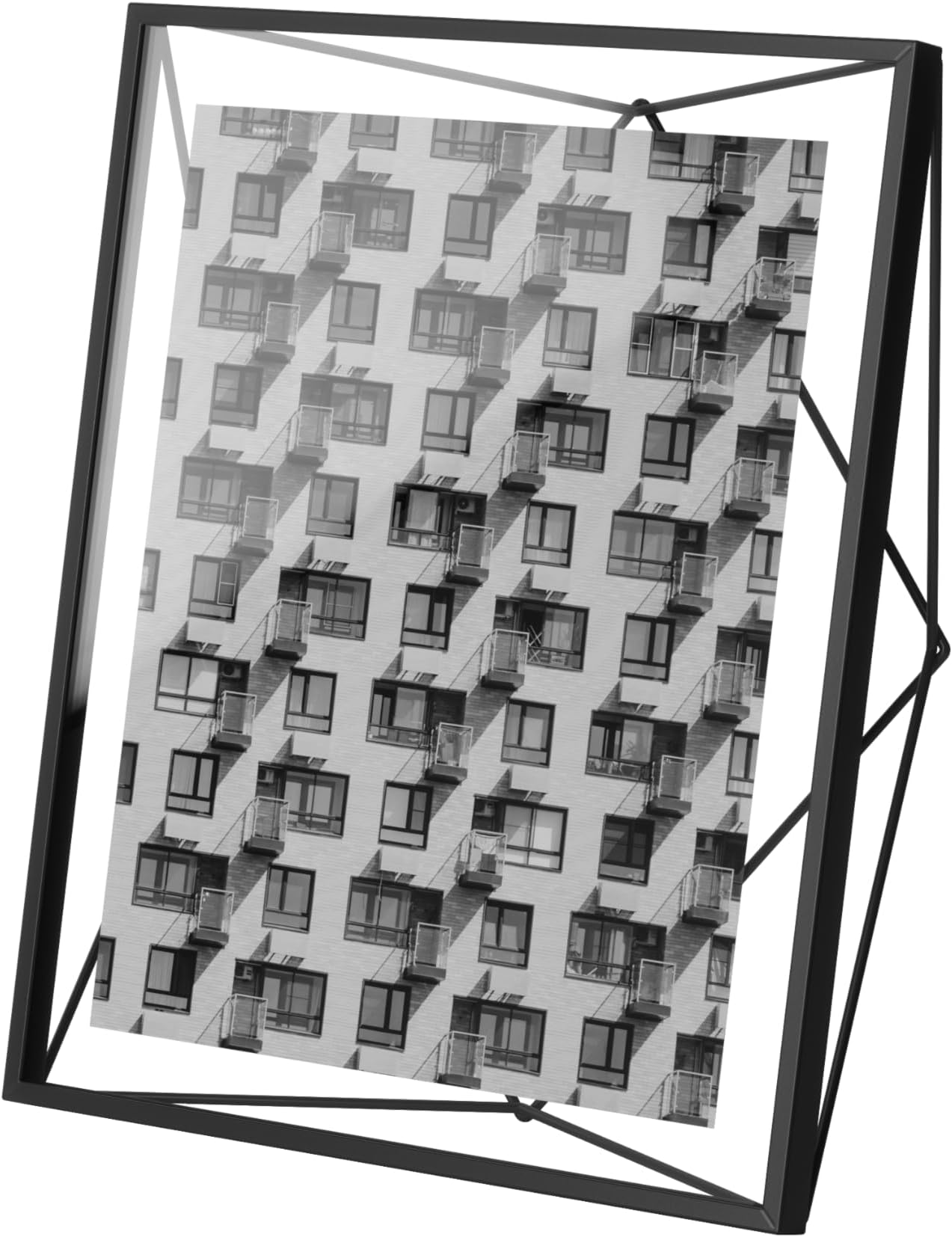 Pewter Prisma 5X7 Picture Frame For Desktop Or Wall 8 By 10 Inch Ubr 641, Black