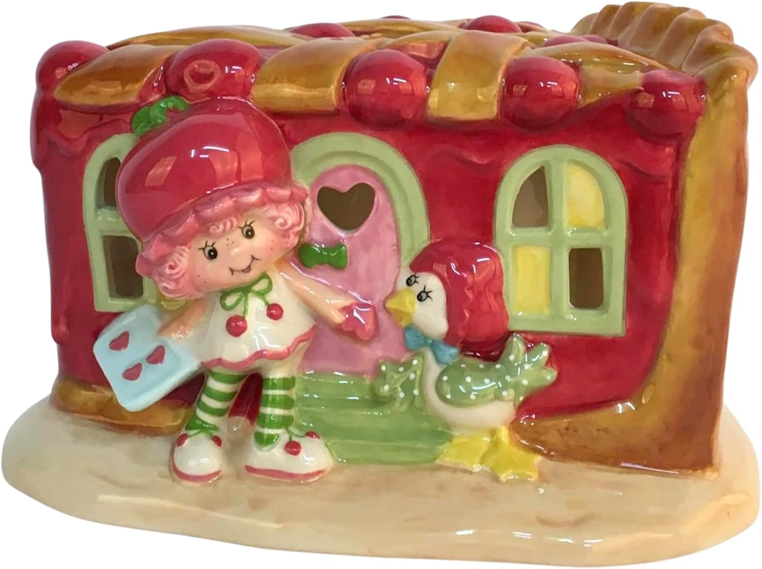 Strawberry Shortcake Cherry Pie Candle House, 7.5" L x 5" W x 4" H Created by Blue Sky Clayworks