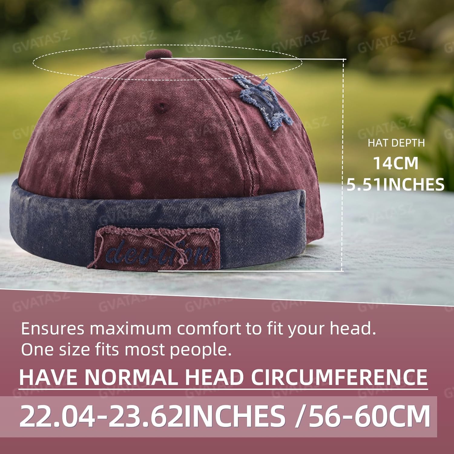 Washed Cotton Brimless Distressed Docker Cap Adjustable Street Casual Sailor Cap Skullcap Beanie Hat Landlord Hats - Image 5