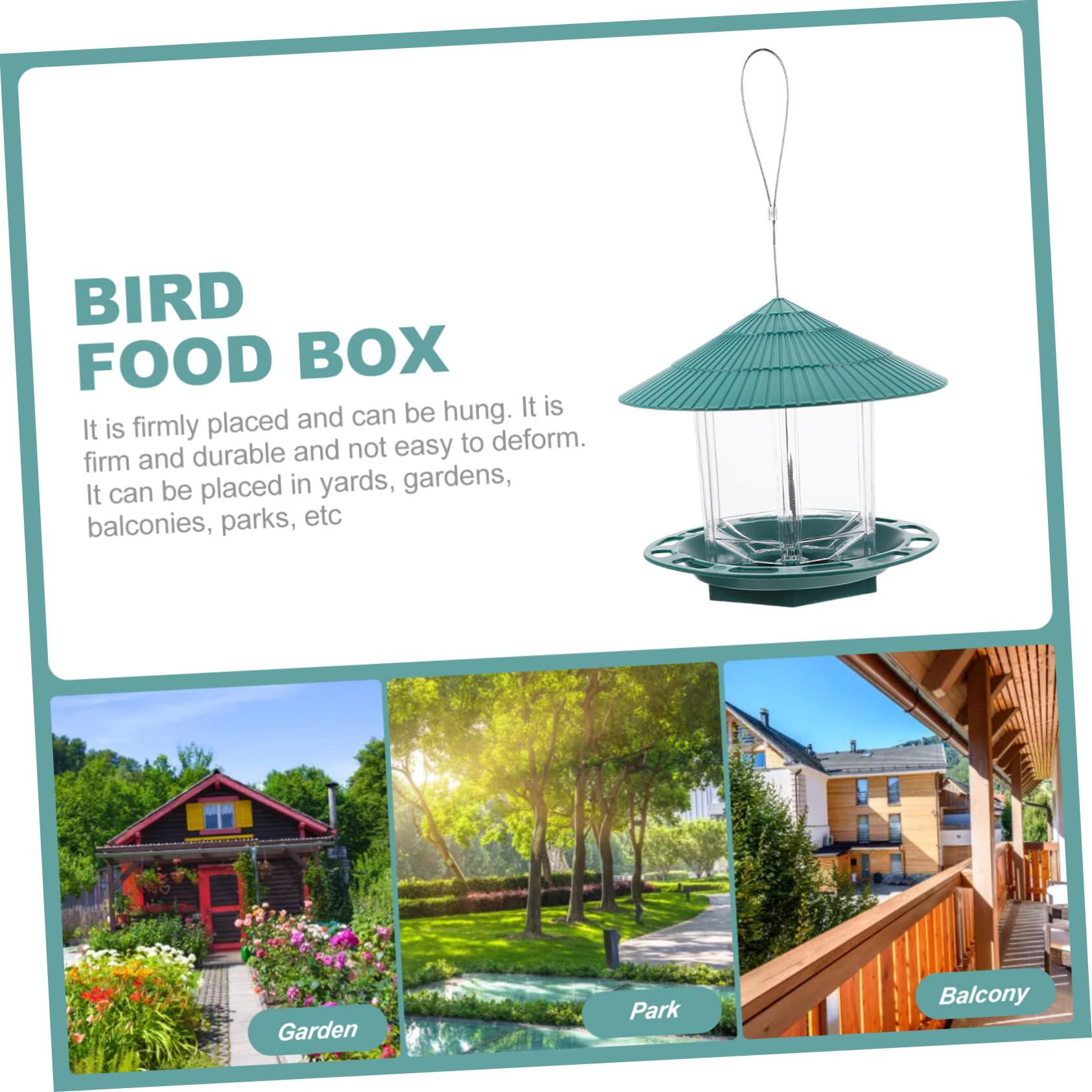 TOYANDONA Mangiatoia per Uccelli Sospesa Mangiatoia da Esterno per Pappagalli Contenitore per Cibo per Uccelli da Giardino