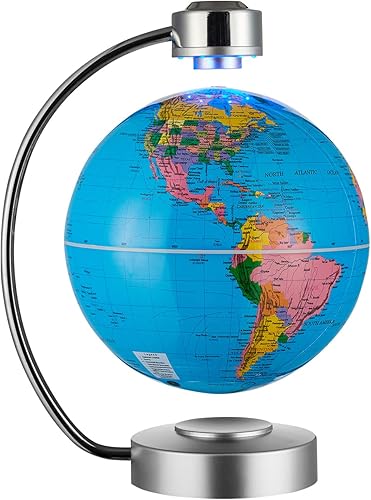 Globo flotante de levitación magnética, soporte de exhibición de globo flotante de 8 pulgadas con luces LED para decoración del hogar y la oficina