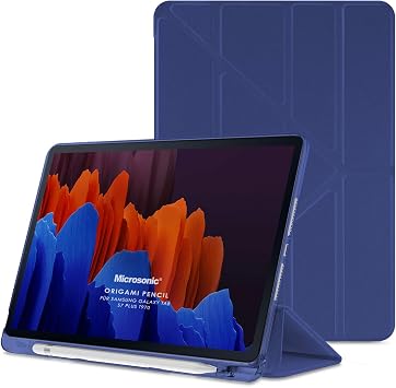 Microsonic Samsung Galaxy Tab S10 FE Plus için Kılıf Origami Pencil Lacivert [Galaxy Tab S10 FE Plus X620 ile Uyumlu Kılıf - Lacivert]