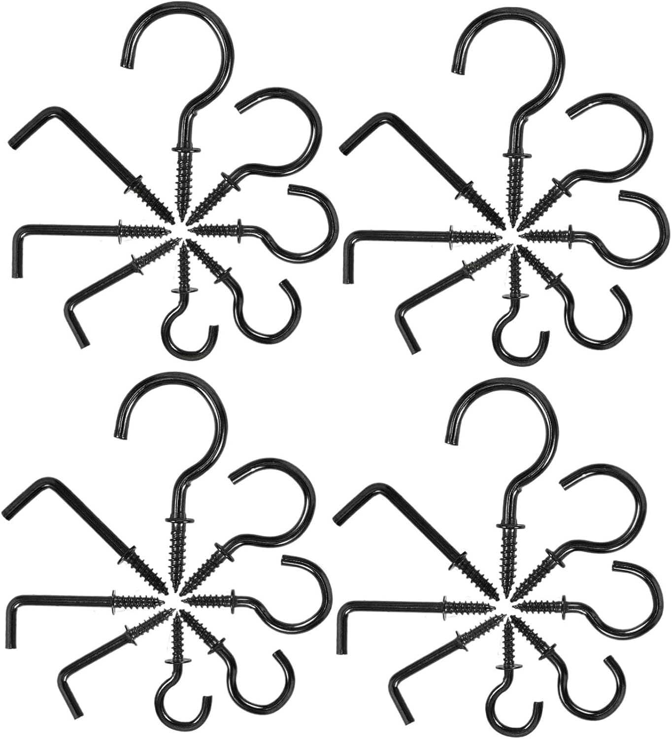 Alipis 225pcs Cup Hooks Screws Versatile Hanging for String Lights Home Decor and More Angle Design for Easy Installation