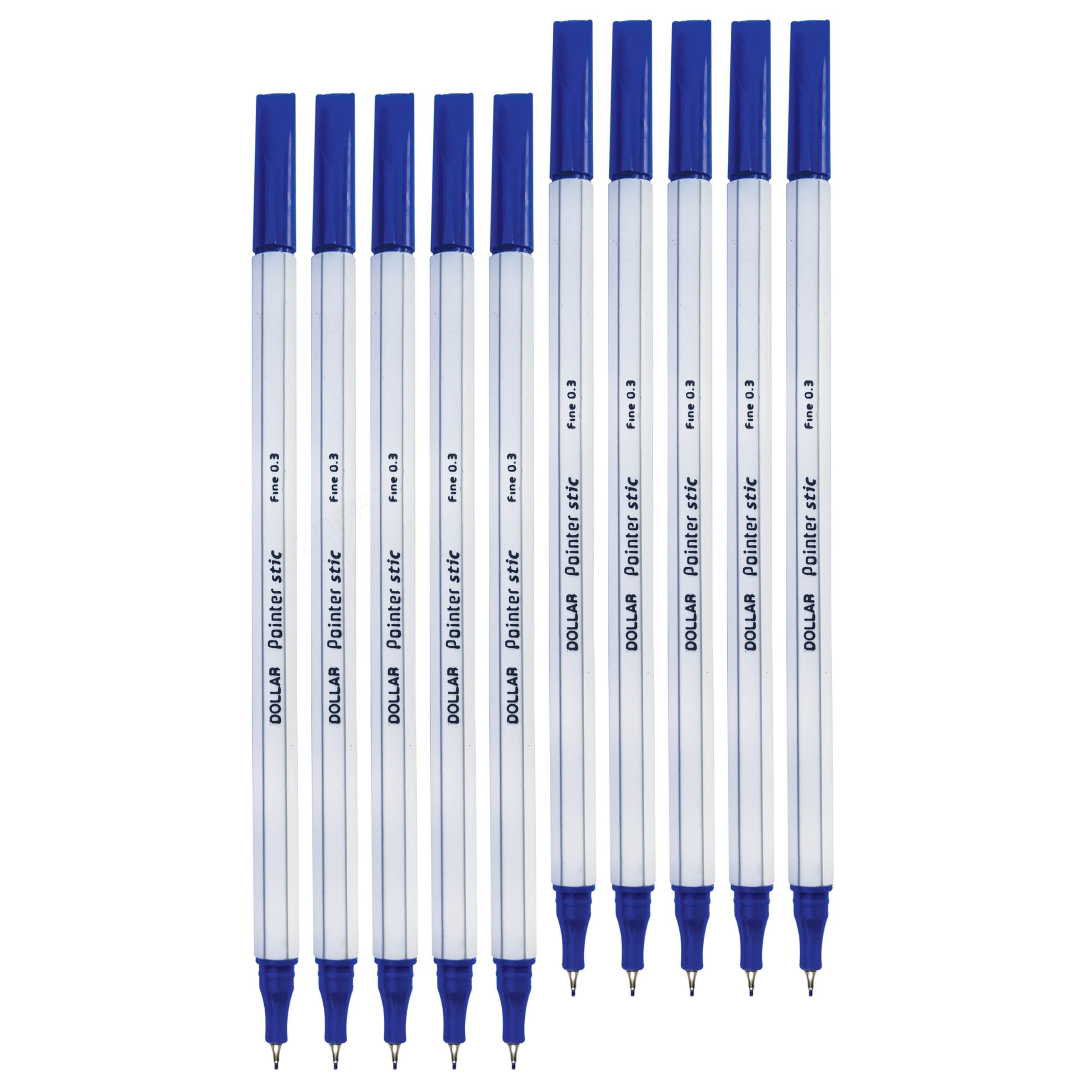 DOLLAR XFine Fineliner Pens, BLUE, Ultra Fine Point (0.3mm), Pack of 20, Ideal for Artists Architects Technical Drawing Handwriting Calligraphy Sketching Illustrations
