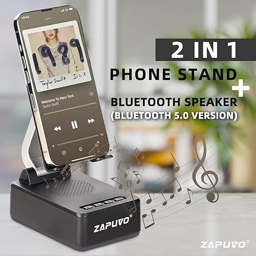 Miniatura 2 de ZAPUVO Soporte para teléfono celular con altavoz Bluetooth inalámbrico, regalos para papá, Navidad, de parte de hija, hijo, niños, regalos para