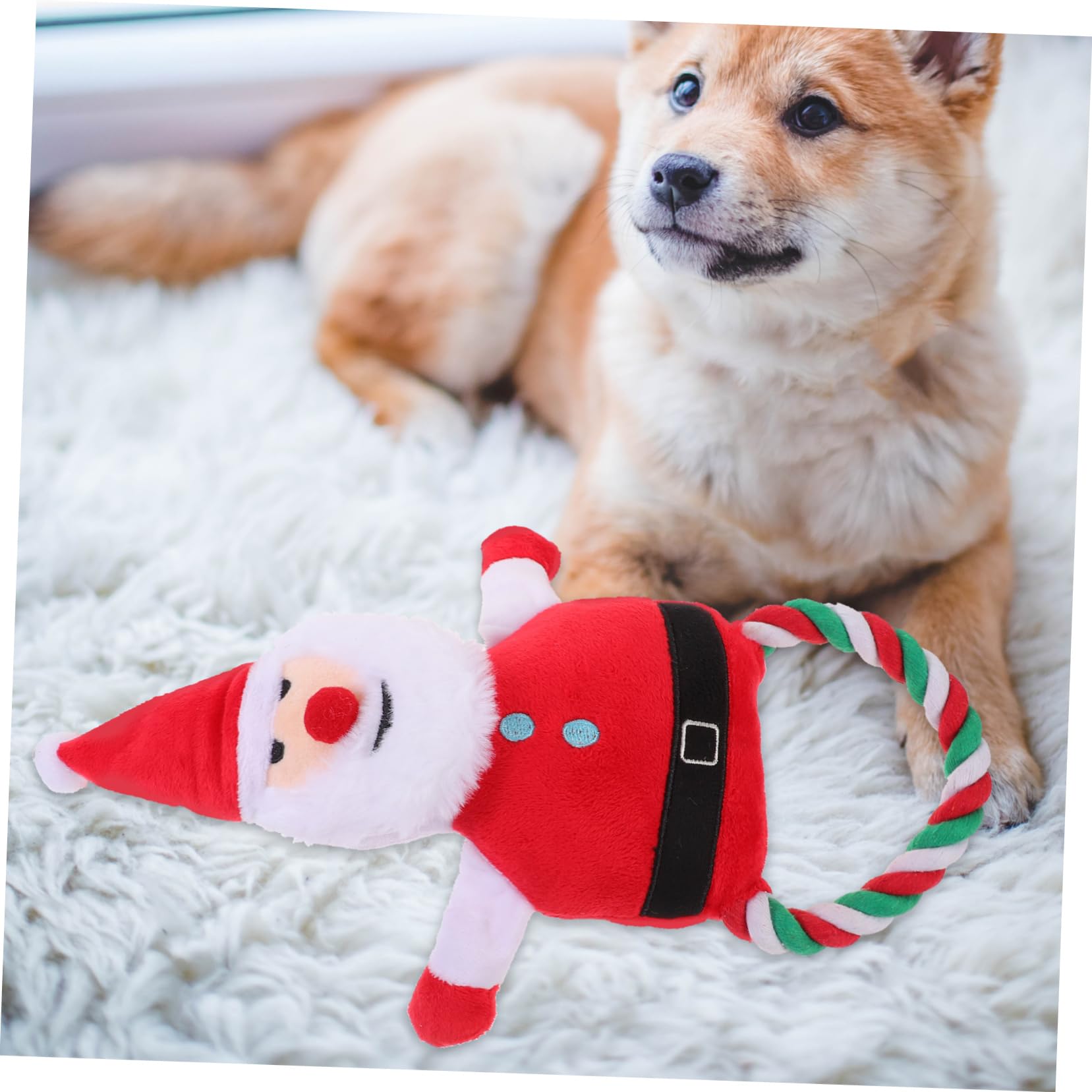 HANABASS 5stücke Pet Spielzeug Weihnachtsmann Quietschend Kauspielzeug Für Hunde Langlebiges Plüschspielzeug Kauverhaltens Bekämpfung Von Langeweile Für Und Kleine Mittelgroße Hunde