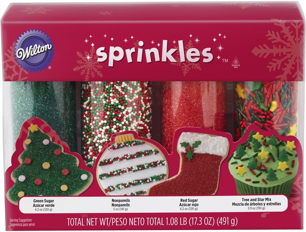 Wilton Holiday Sprinkles, 4 Count