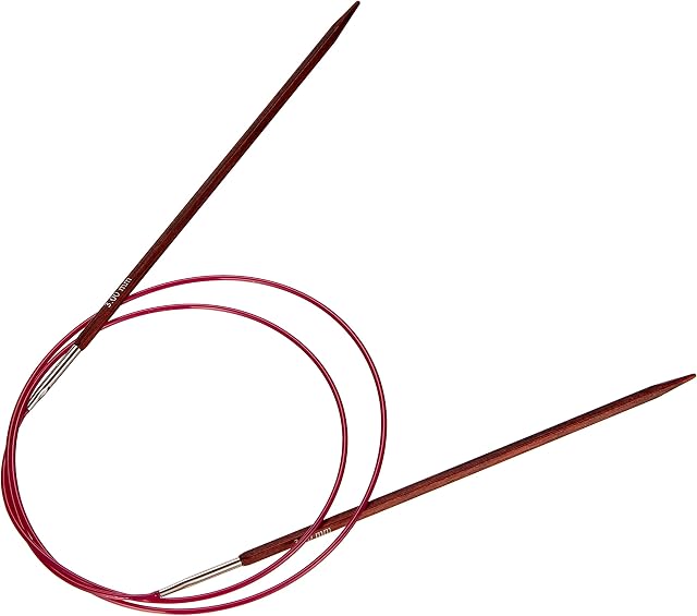 KnitPro KP25331 80 cm x 3 mm Cubics Fixed Circular Needles, Rosewood , Pink