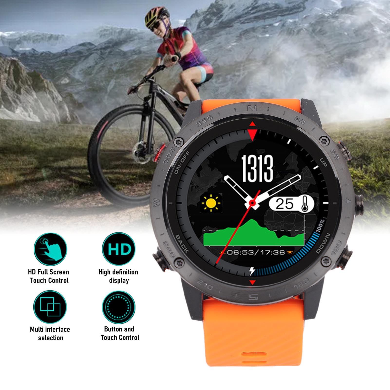 Generic Smart Watch Smartwatch Na rękę Profesjonalne Poziomy Inteligentne Zegarek Sportowy Zegarek Cyfrowy do Pływania Alpinistyki dla Mężczyzn, GPS, Jednostki GPS