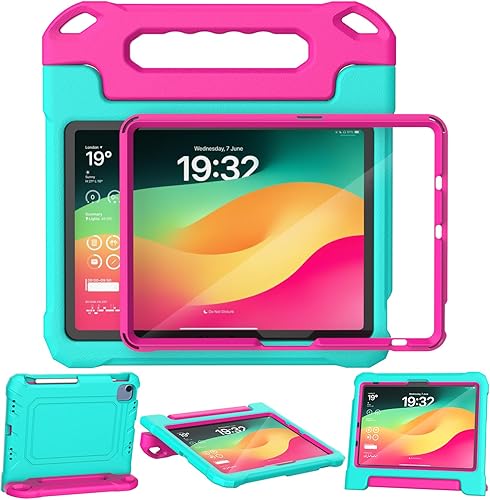 Miniatura 10 de YIHE - Funda para niños compatible con iPad de 10.9 pulgadas de 10. generación, con protector de pantalla integrado y soporte para lápices, funda