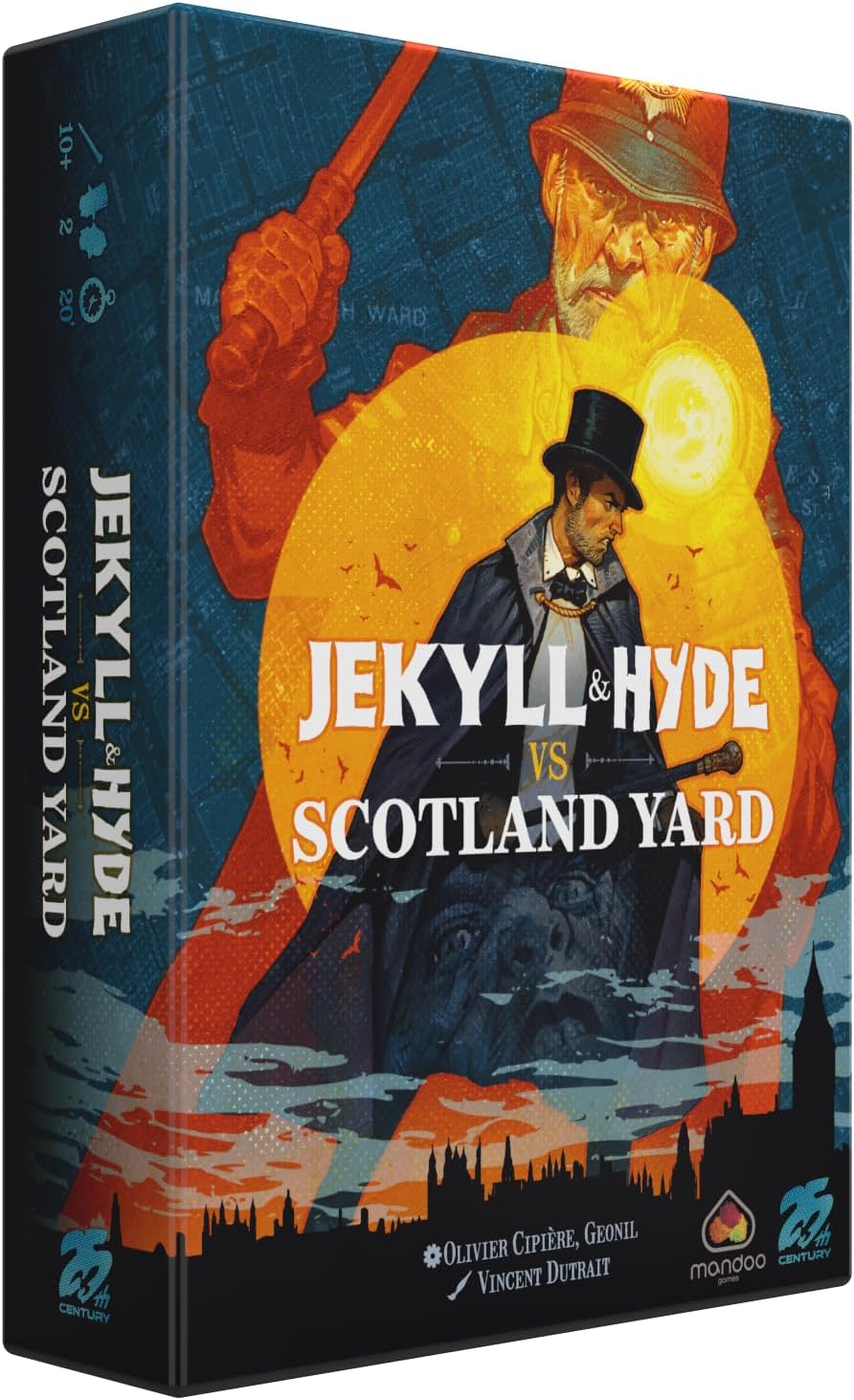 Jekyll & Hyde vs. Scotland Yard by 25th Century Games – Cooperative Trick Taking Board & Card Game for Two Players – Story Based Gameplay – for Ages 10+ & 20 Min Playtime