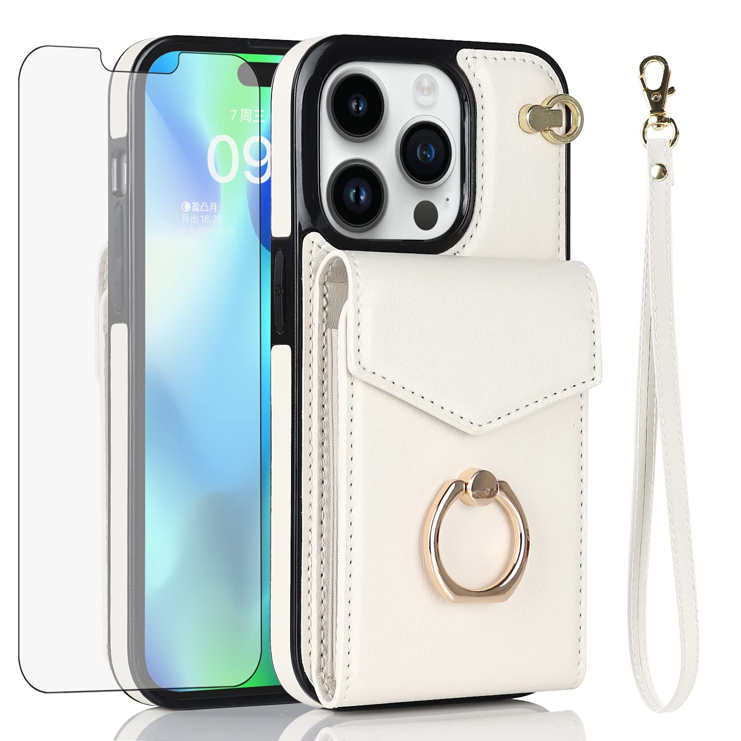 Asuwish Compatible With IPhone 15 6.1 Inch Wallet Case And