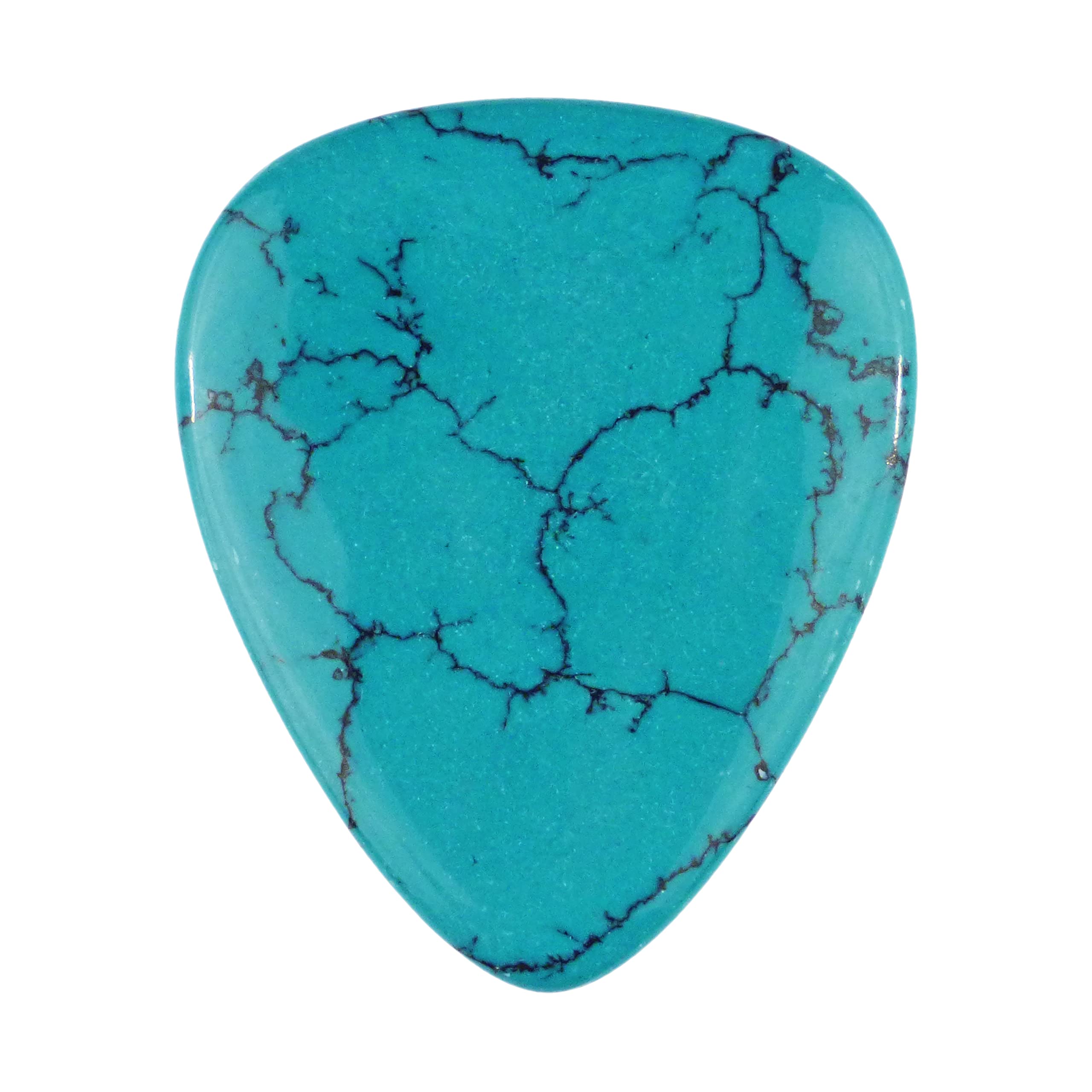 Turquoise Stone Guitar Or Bass Pick - 3.0 mm Ultra Heavy Gauge - 351 Shape - Specialty Handmade Stone Exotic Plectrum - 3 Pack