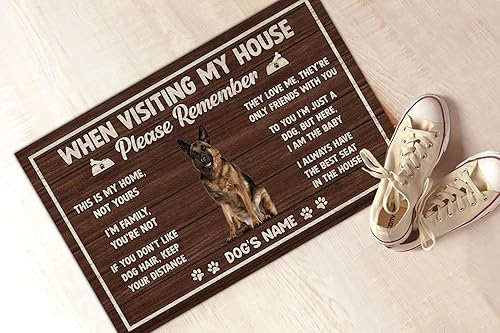 Miniatura 2 de Tapete personalizado para puerta de pastor alemán, tapete de entrada para cuando visites mi casa, Please Remember Welcome para amantes de los