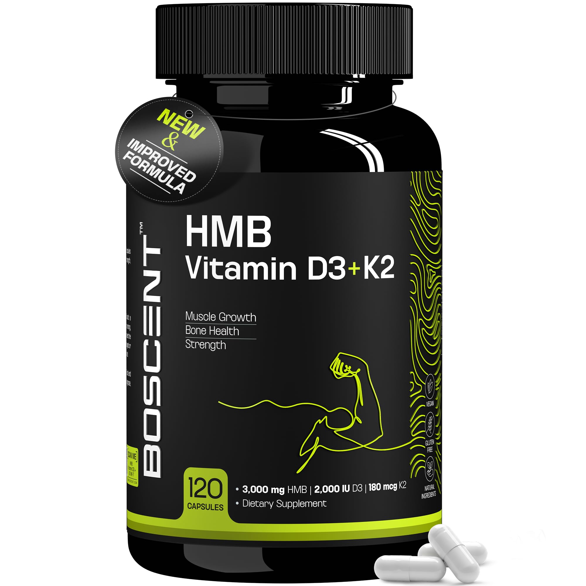 Amazon.com: BOSCENT HMB 3000mg Supplement | Vitamin D3 K2 +
