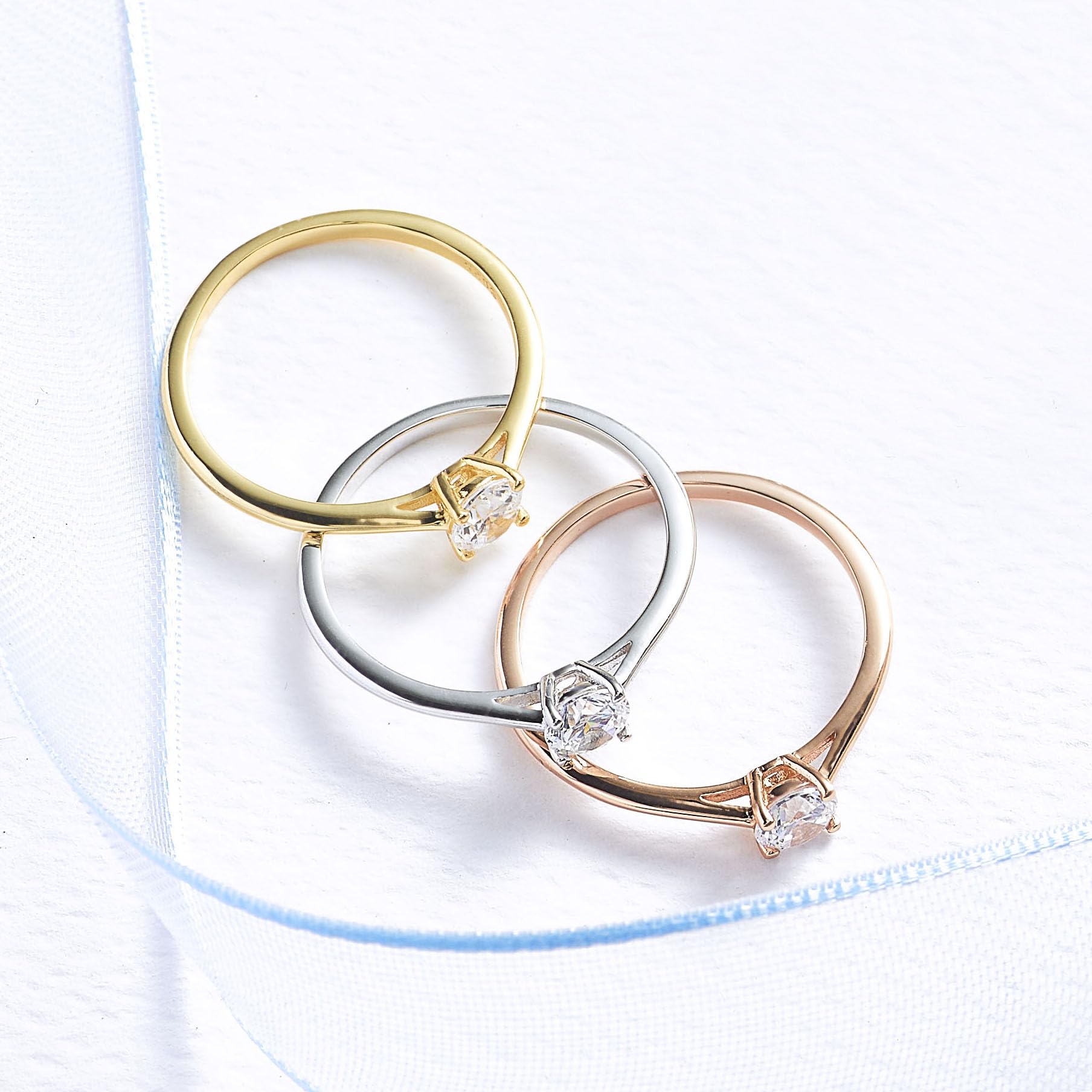 inSCINTILLE Anillo Solitario Mujer Plata 925 Rodinada con Circonita – Anillo de Compromiso con Caja de Regalo