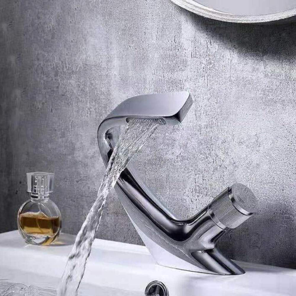 Mitigeur de lavabo cascade eau chaude et froide monotrou
