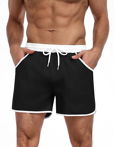 COOFANDY Men's Swim Trunks Quick Dry Swimsuit Color Block Board